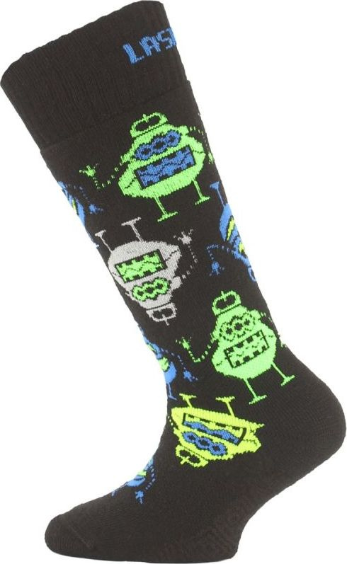 Dětské merino lyžařské ponožky LASTING Sje černé Velikost: (29-33) XS