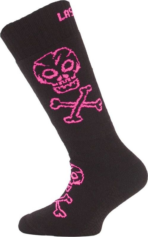 Dětské merino lyžařské ponožky LASTING Sjc černé Velikost: (29-33) XS