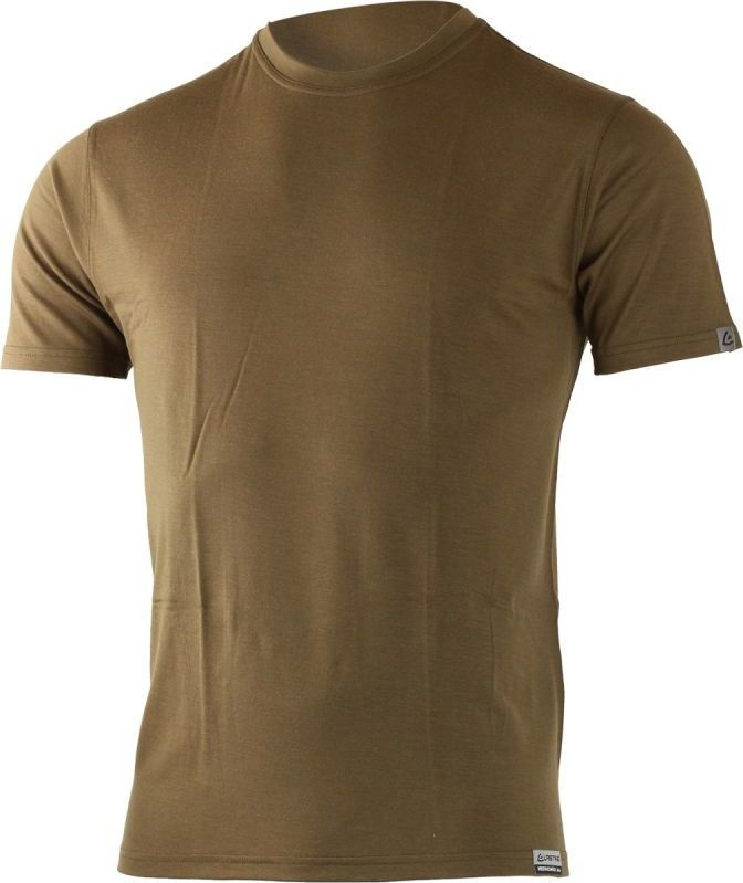 Pánské merino triko LASTING Chuan hnědé Velikost: XXL