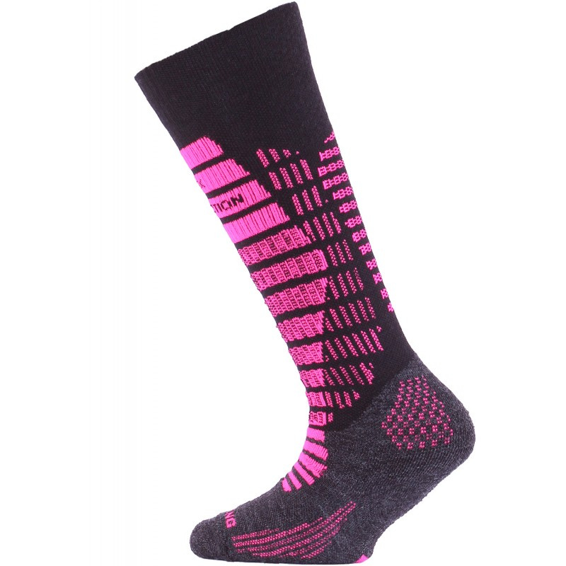 Dětské merino lyžařské ponožky LASTING Sjr černé Velikost: (29-33) XS