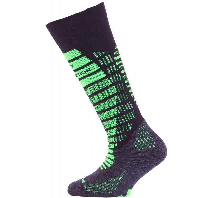Dětské merino lyžařské ponožky LASTING Sjr černé Velikost: (29-33) XS