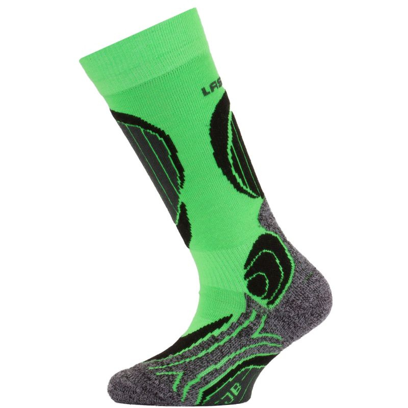 Dětské merino lyžařské ponožky LASTING Sjb zelené Velikost: (29-33) XS