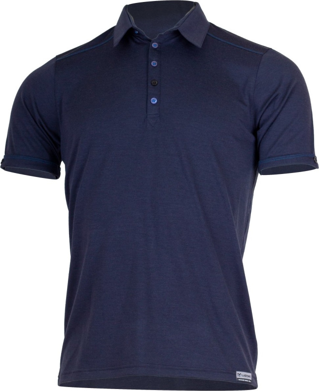 Pánské merino polo triko LASTING Lamel modré Velikost: XXL