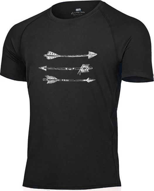 Pánské merino triko LASTING Arow černé Velikost: L