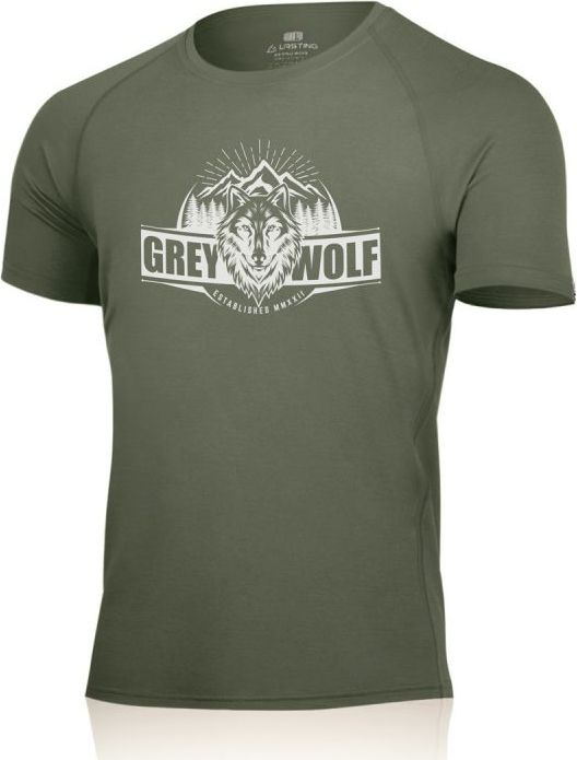 Pánské merino triko LASTING Fang zelené Velikost: M