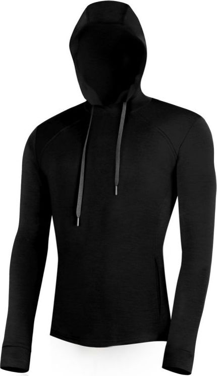Pánská merino mikina LASTING Lerich černá Velikost: XL