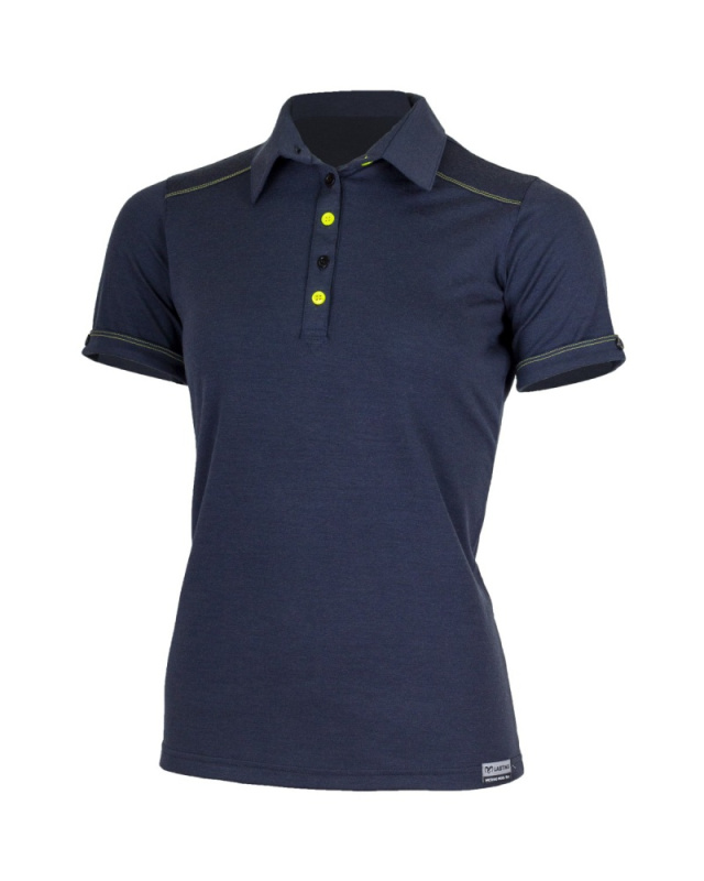 Dámské merino polo triko LASTING Alice modré Velikost: M