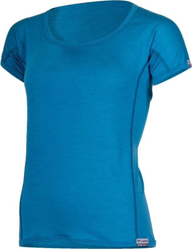 Dámské merino triko LASTING Mona modré Velikost: M