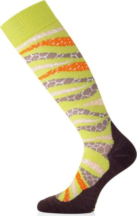 Unisex merino lyžařské podkolenky LASTING SLF žluté Velikost: (38-41) M