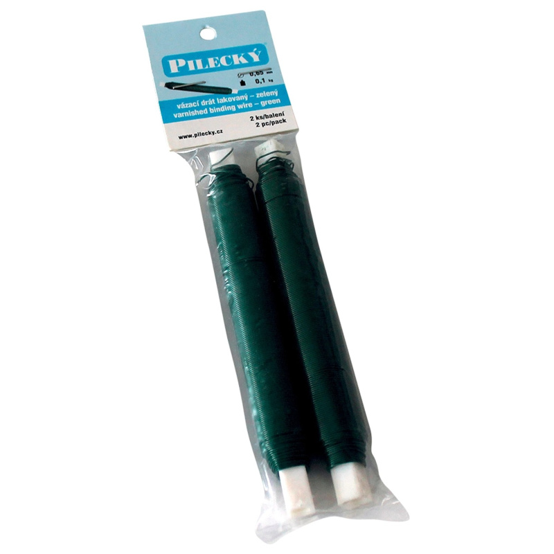 PILECKÝ Vázací drát Zn+PVC zelený, 0,65 mm, 0,1 kg, 2 ks