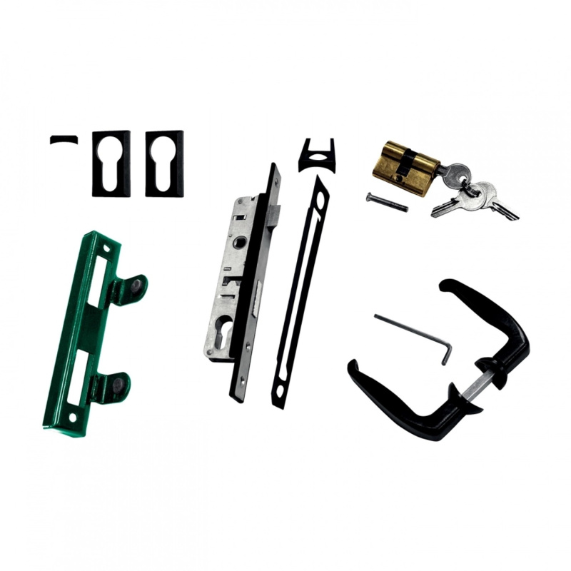 PILECKÝ Set příslušenství pro dvoukřídlou bránu IDEAL-UNIVERSAL zelený