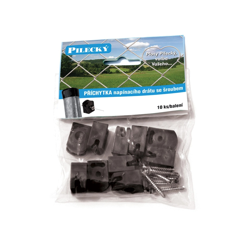 Příchytka napínacího drátu se šroubem černá