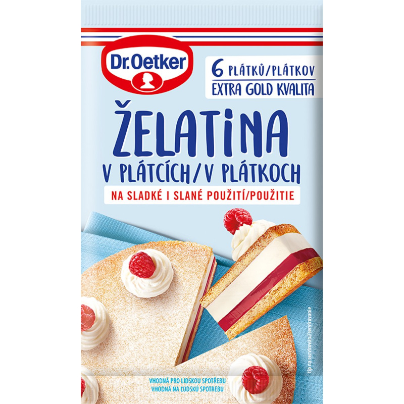 Dr.Oetker Želatina v plátcích 6 ks