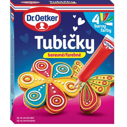 Dr. Oetker Tubičky barevné ke zdobení (4 barvy) 76 g