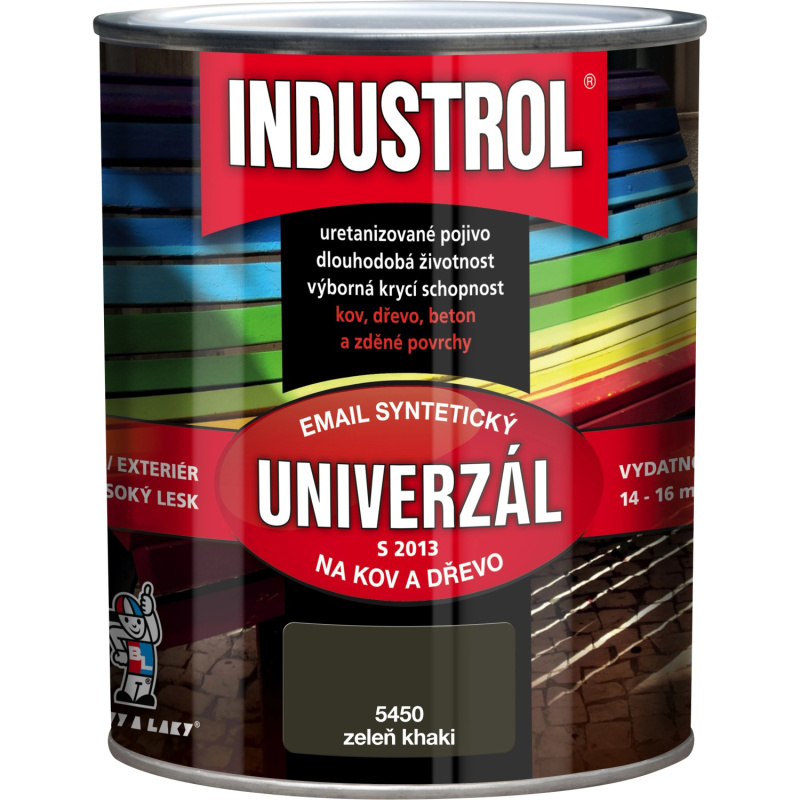 INDUSTROL Email na kov a dřevo S2013 UNIVERZÁL 5450 zeleň khaki 750 ml