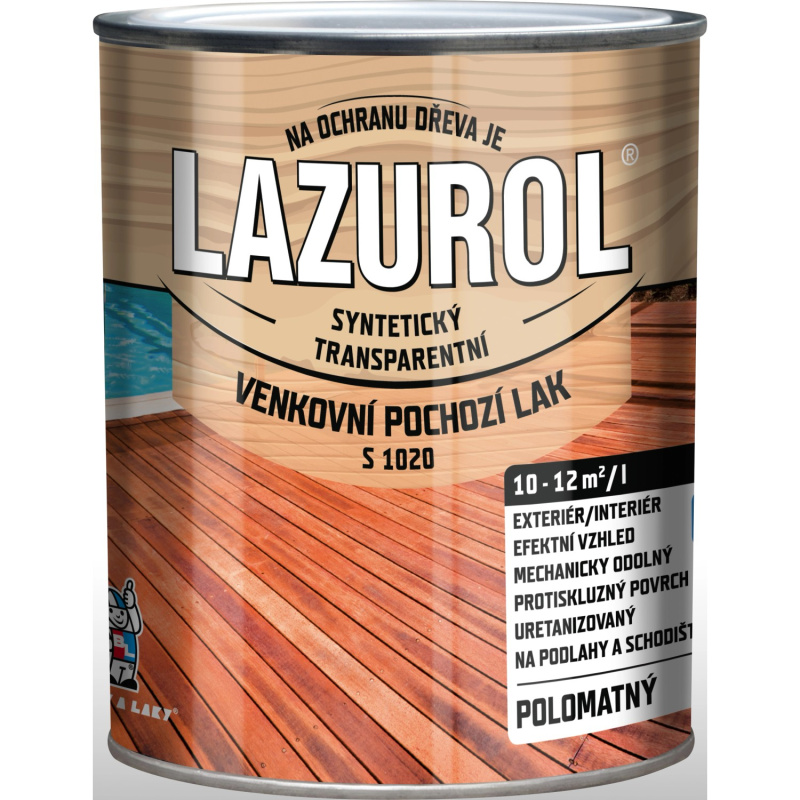 Lazurol Lak venkovní pochozí S1020 transparentní 750 ml
