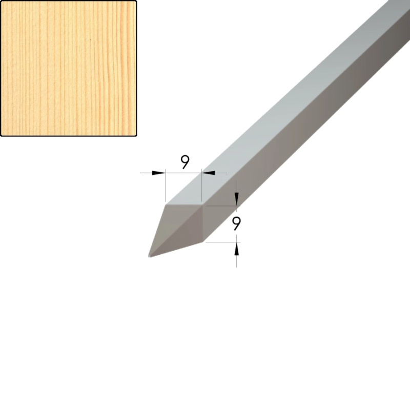 Spálenský Rožeň na grilování ryb, dřevina smrk, 700 x 9 x 9 mm