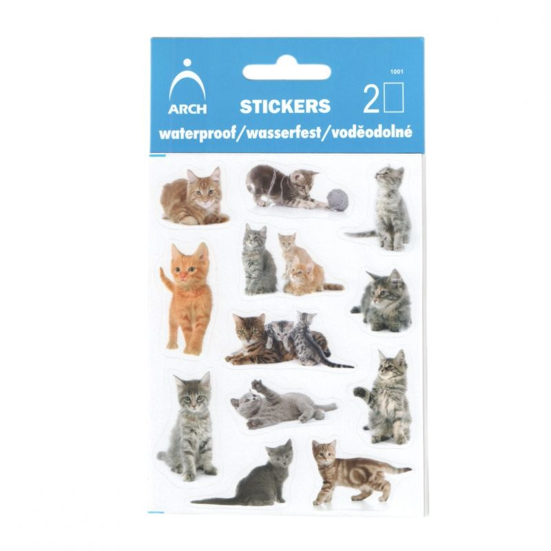 Samolepky voděodolné 9,5x12,5cm - Kočky 1