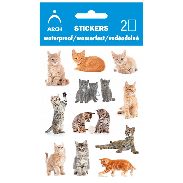 Samolepky voděodolné 9,5x12,5cm - Kočky 2
