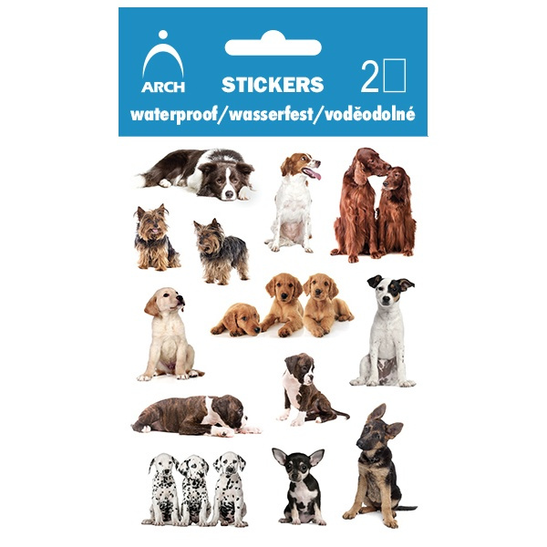 Samolepky voděodolné 9,5x12,5cm - Psi 2