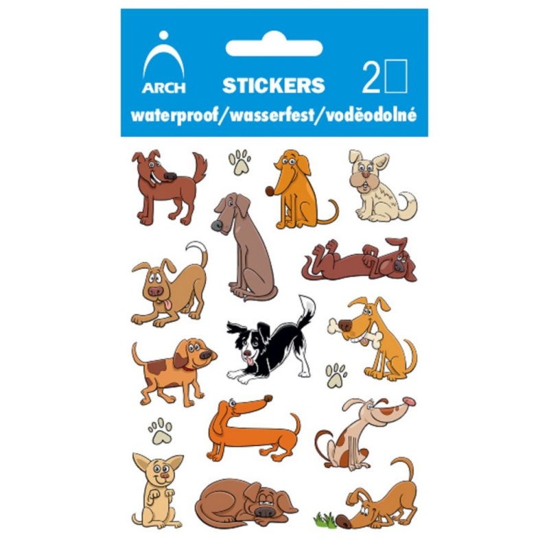 Samolepky voděodolné 9,5x12,5cm - Psi 3