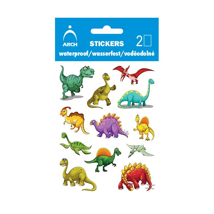 Samolepky voděodolné 9,5x12,5cm - Dinosauři 1