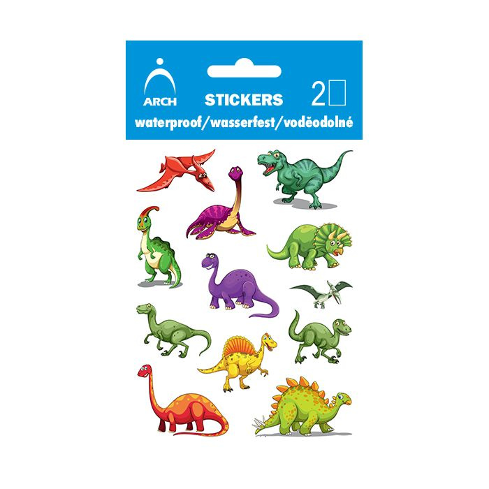 Samolepky voděodolné 9,5x12,5cm - Dinosauři 2
