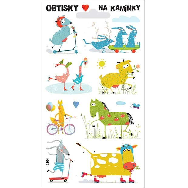 Obtisky na kamínky - Zvířátka jedou