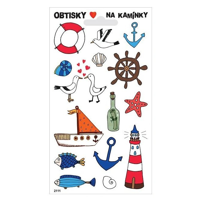 Obtisky na kamínky - Moře č.2