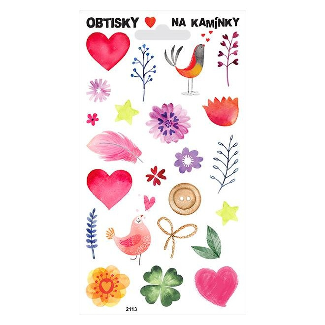 Obtisky na kamínky - Srdíčka