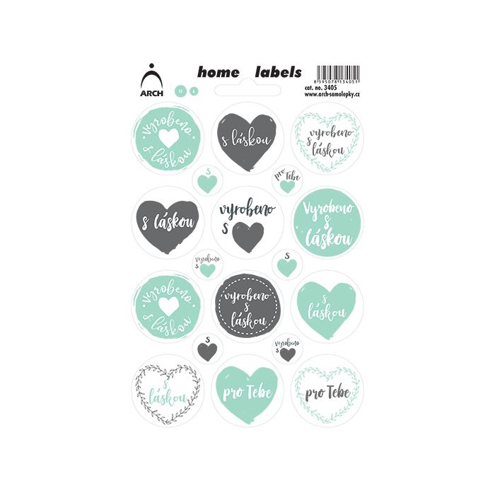 Samolepky 11,5x17cm - Vyrobeno s láskou