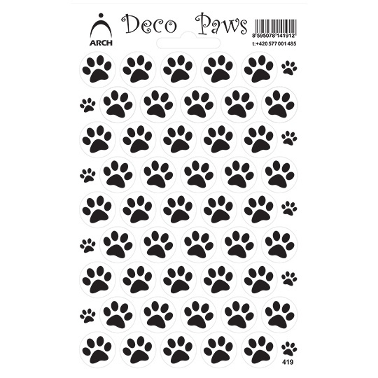 Samolepky průhledné 11,2x17cm - Tlapky