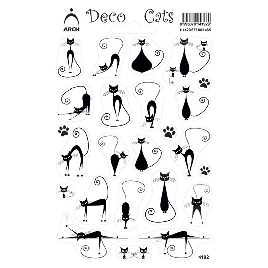 Samolepky průhledné 11,2x17cm - Kočičky