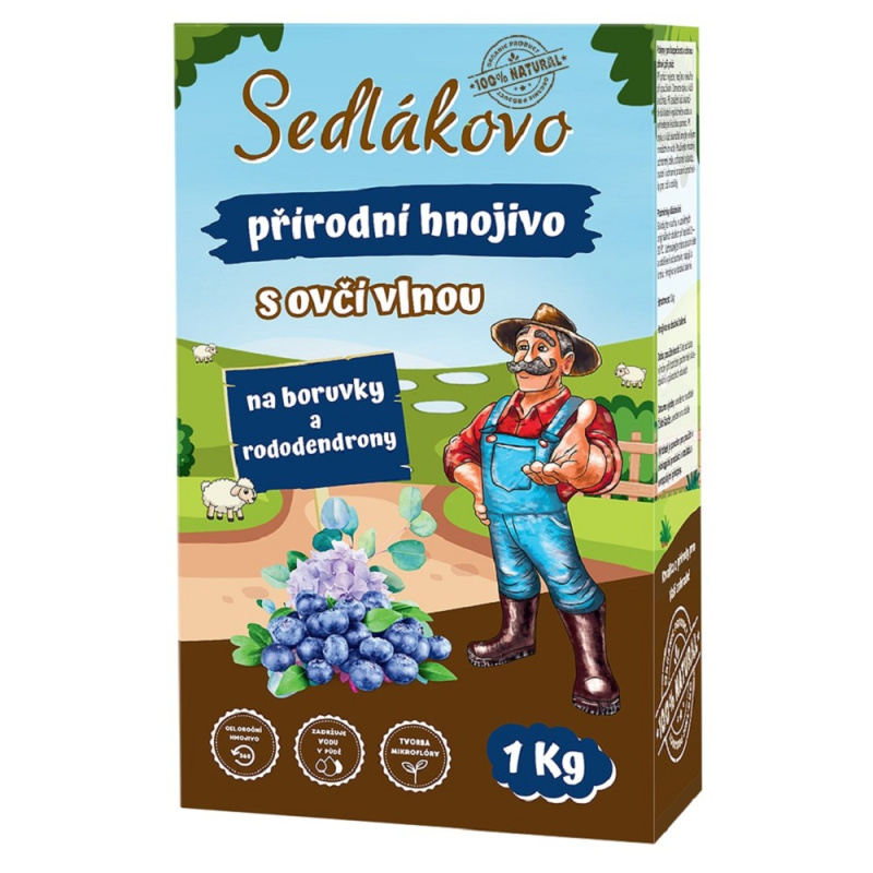 Sedlákovo hnojivo s ovčí vlnou na borůvky a rododendrony 2,5 kg