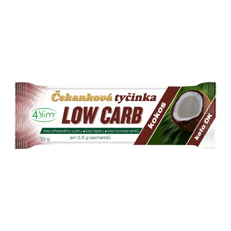 4Slim Čekanková tyčinka LOW CARB kokos 35 g