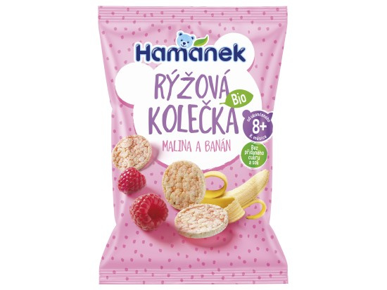 HAMÁNEK Rýžová kolečka malina a banán BIO 35 g