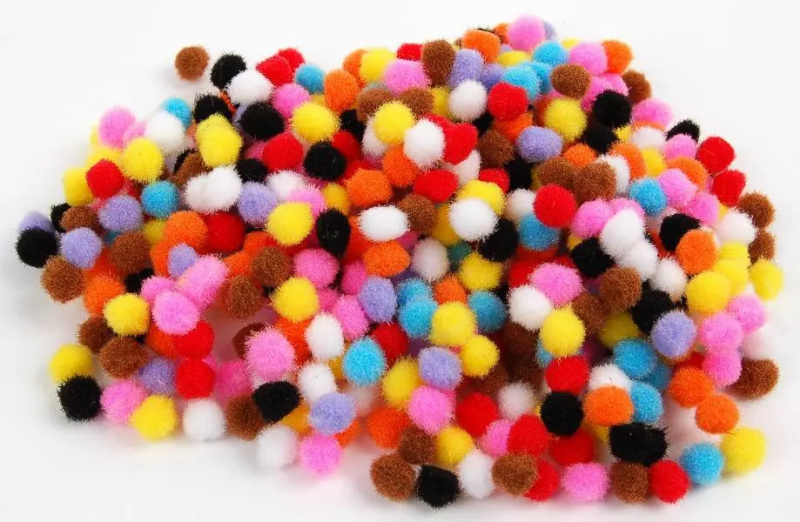 Bambulky polyesterové 7mm - mix barev, 200ks