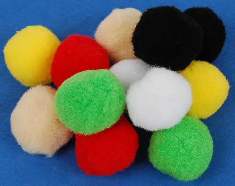 Bambulky polyesterové 40mm - mix barev, 12ks