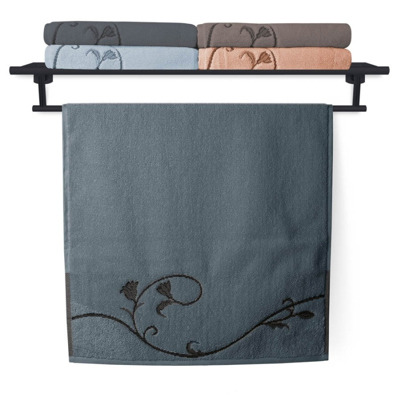 Veba Ručník a osuška Terry 036 Floral Dance 500 g/m2 Varianta: Osuška Terry Floral Dance 036 modrošedá 70x140 cm