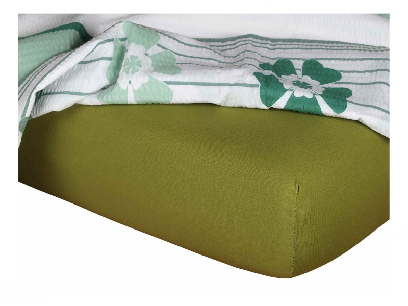 DADKA VRACOV Jersey prostěradlo oliva Rozměr: 60x120x10 dětské
