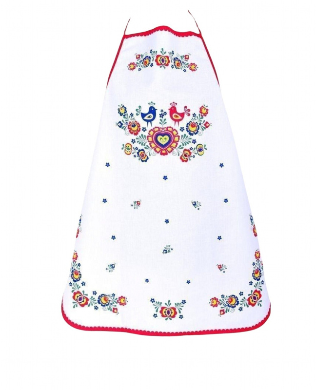 Forbyt Kuchyňská zástěra Folklor červená Varianta: Kuchyňská zástěra Folklor červená 64x76 cm