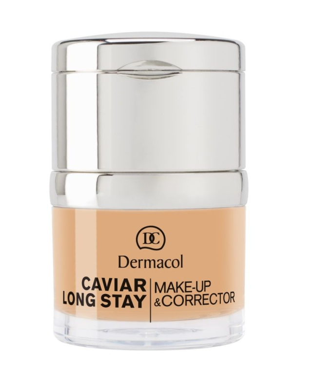 Dermacol Caviar Long Stay dlouhotrvající make-up s výtažky z kaviáru a zdokonalující korektor odstín Nude 30 ml