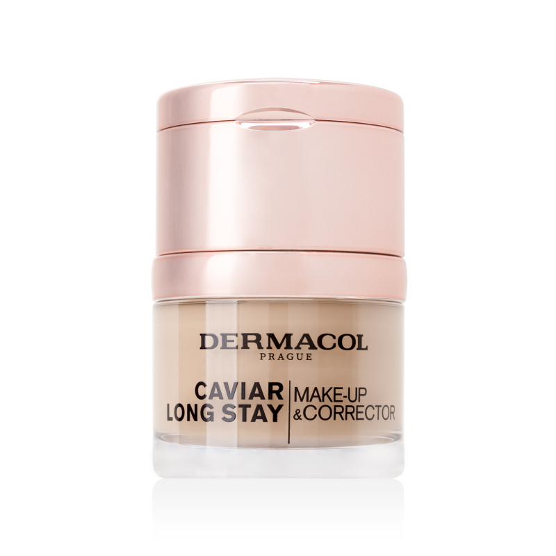 Dermacol Caviar Long Stay dlouhotrvající make-up s výtažky z kaviáru a zdokonalující korektor odstín Nude 30 ml