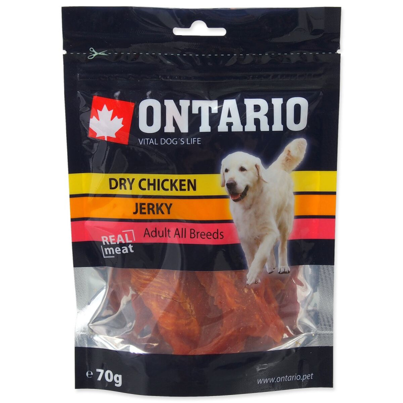 ONTARIO Sušené kuřecí plátky pro psy 70 g