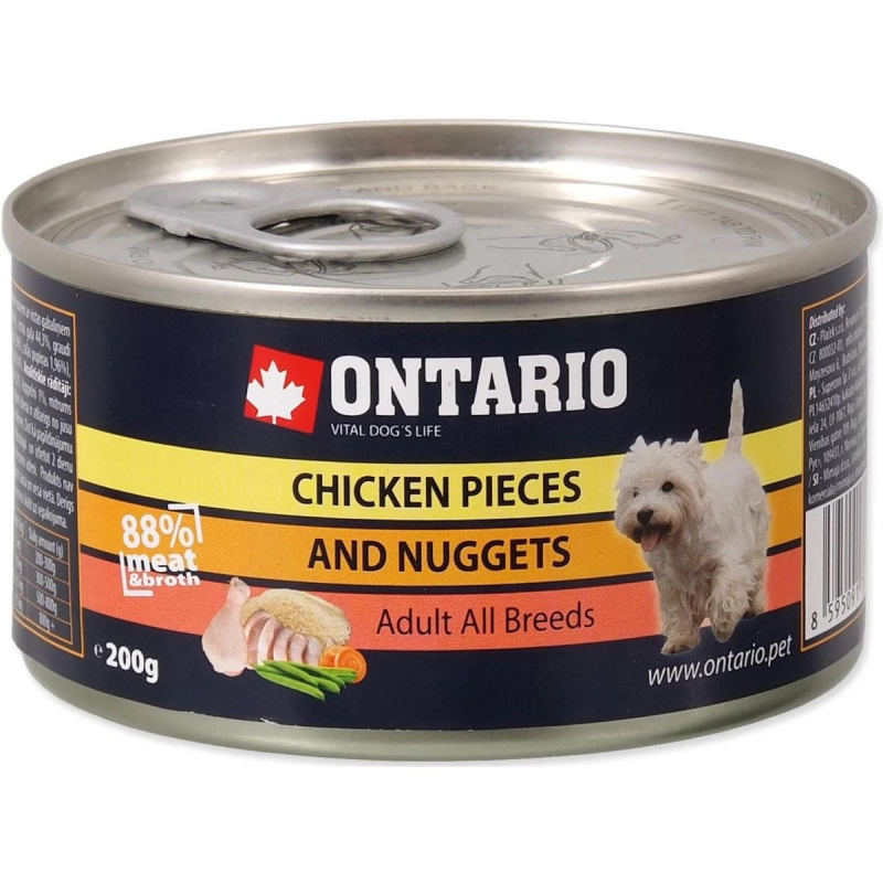 Konzerva ONTARIO kuřecí kousky a nugetky 200 g