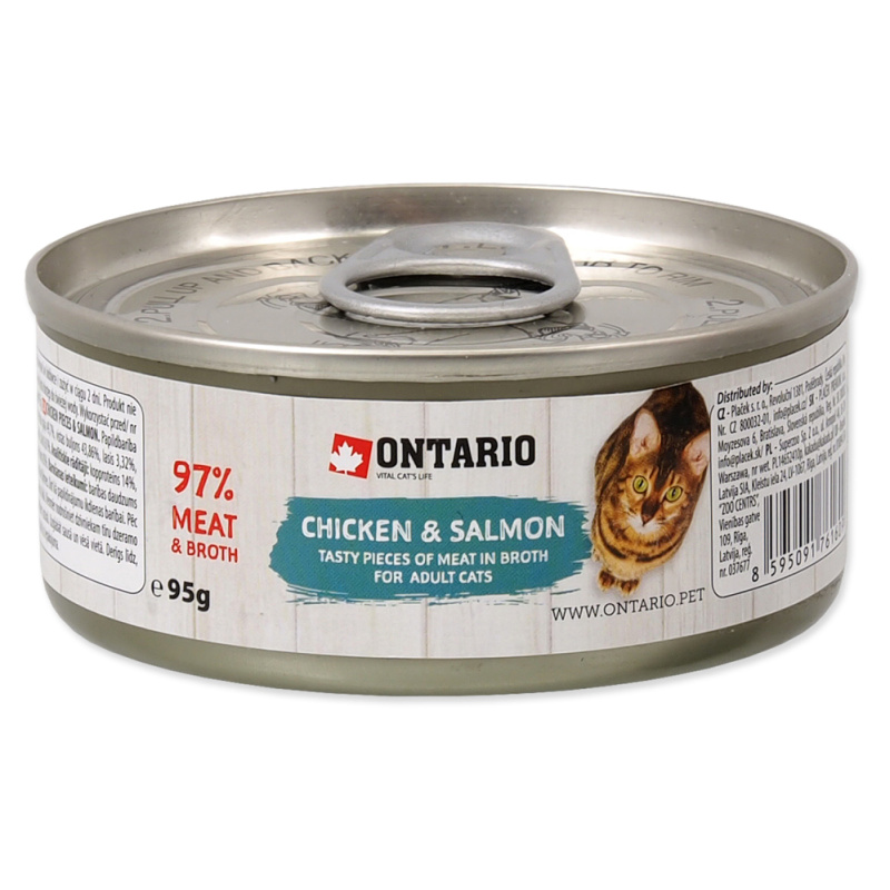  Konzerva ONTARIO Cat Chicken Pieces + Salmon 95 g