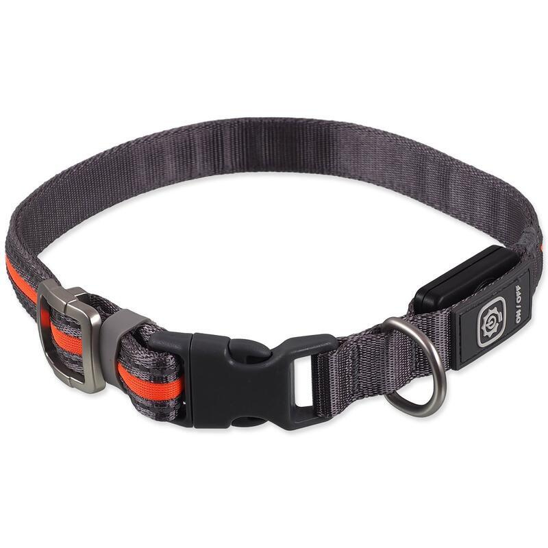 Obojek Dog Fantasy USB LED nylonový svítící oranžový M-L: 2,5x45-65 cm