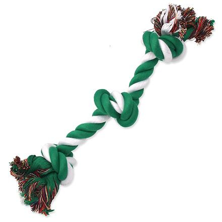 Uzel DOG FANTASY bavlněný zeleno-bílý 3 knoty 40 cm