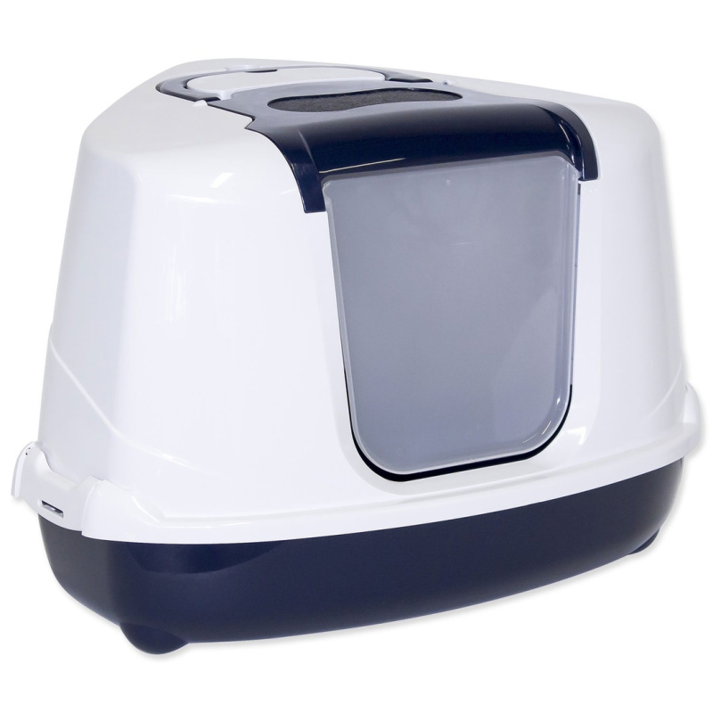 Toaleta MAGIC CAT Jumbo s krytem rohová modrá