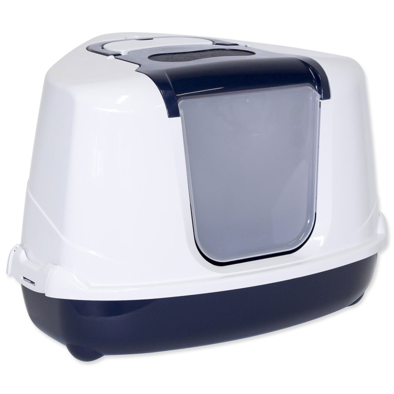 Toaleta MAGIC CAT Jumbo s krytem rohová modrá